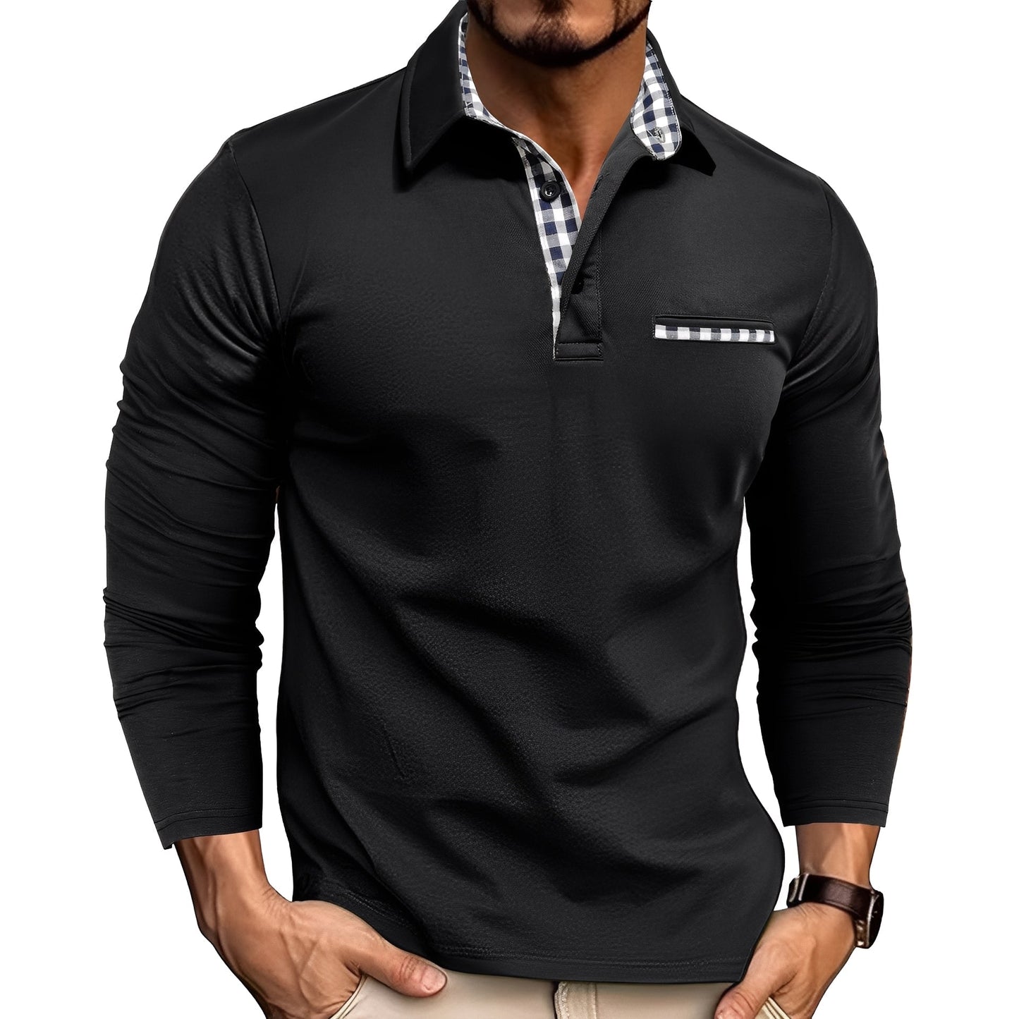 Jamison | Men's Long Sleeve Button-Down Polo Shirt