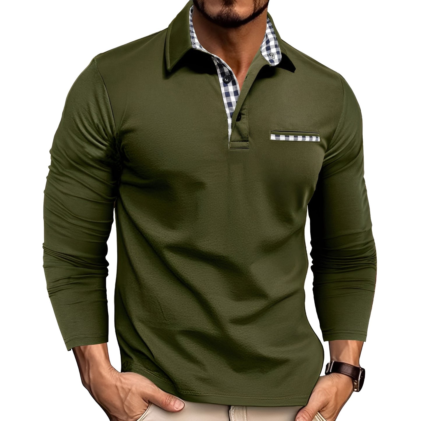 Jamison | Men's Long Sleeve Button-Down Polo Shirt